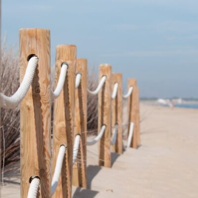 picture of a boundary fence on a beach